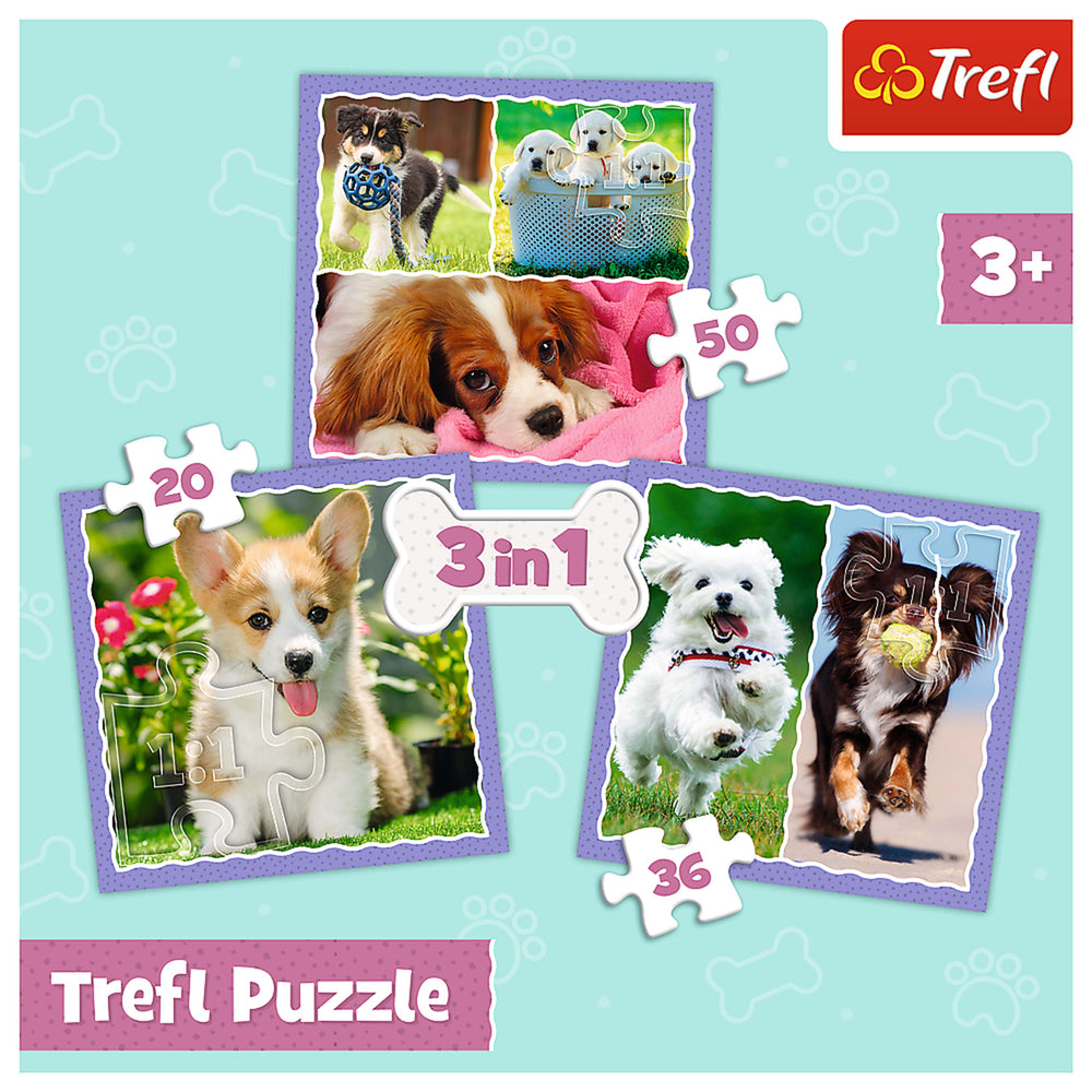 Trefl Preschool 3 in 1 Puzzle - Lovely Dogs (ONLINE ORDER ONLY)