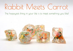 Rabbit Meets Carrots Dice Clear Dice w/ Carrots 7-Dice Set Rpg (Online Only)