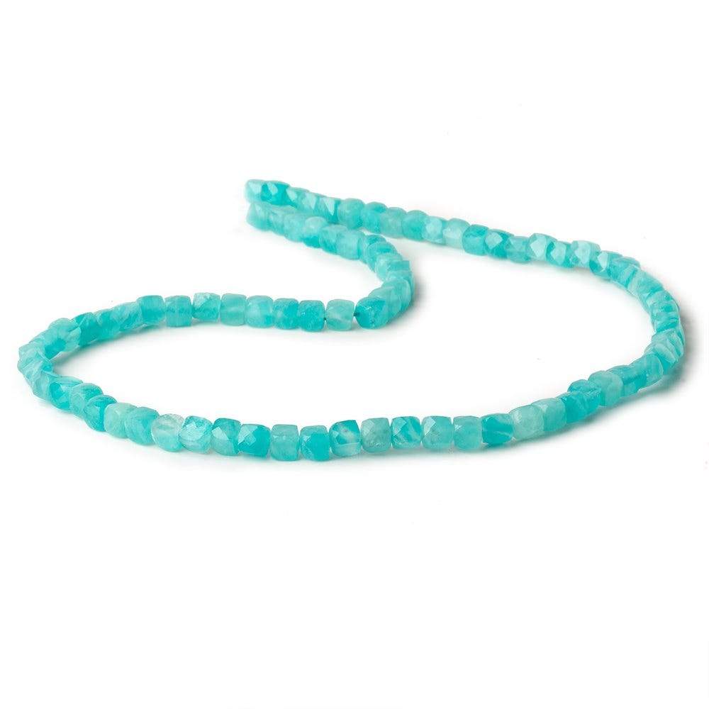 3.5-4mm Amazonite faceted cubes 12.5 inch 80 pieces A
