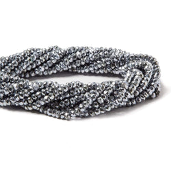 3.5-4mm Metallic Bluish Silver plated Pyrite faceted rondelle Beads 13 inch 104 pcs (ONLINE ORDER ONLY)