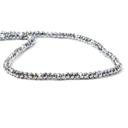 3.5-4mm Metallic Bluish Silver plated Pyrite faceted rondelle Beads 13 inch 104 pcs (ONLINE ORDER ONLY)