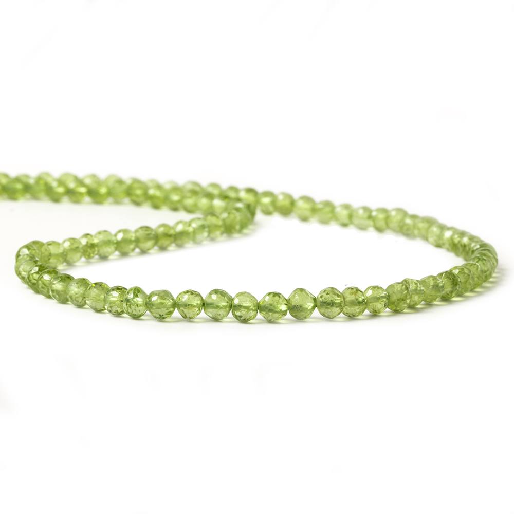 3.5-4mm Peridot Faceted Round Beads 13 inch 93 pieces (ONLINE ORDER ONLY)