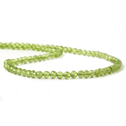 3.5-4mm Peridot Faceted Round Beads 13 inch 93 pieces (ONLINE ORDER ONLY)