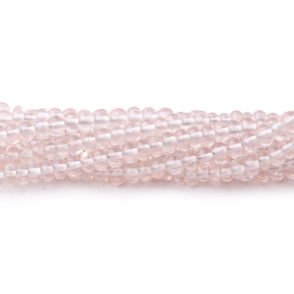 3.5-4mm Rose Quartz Plain Rondelle Beads 16 inch 163 pieces (ONLINE ORDER ONLY)