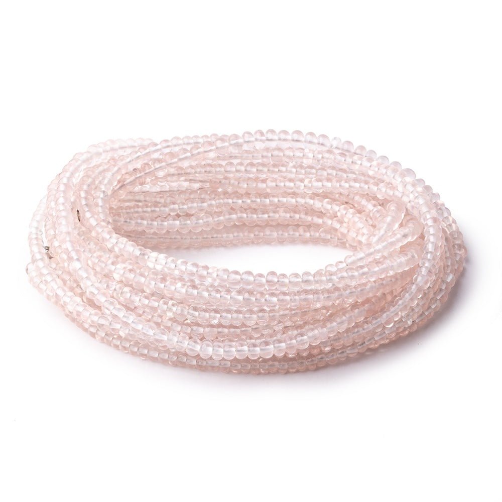 3.5-4mm Rose Quartz Plain Rondelle Beads 16 inch 163 pieces (ONLINE ORDER ONLY)