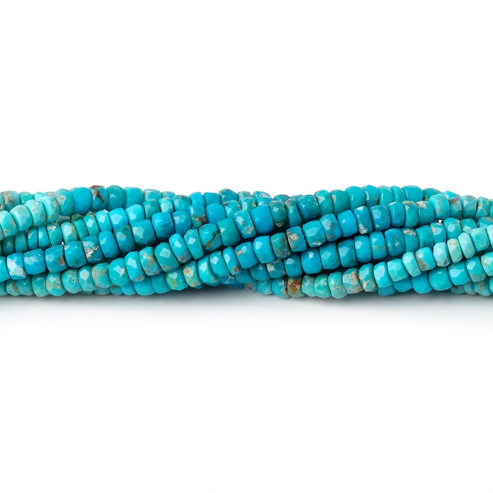 3.5-4mm Sleeping Beauty Turquoise Faceted Rondelle Beads 13 inch 140 pieces (ONLINE ORDER ONLY)
