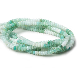 3.5-5mm Mint Blue Peruvian Opal plain rondelle beads 18 inch 167 pieces AA (ONLINE ORDER ONLY)