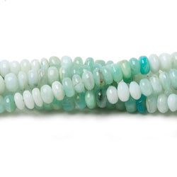 3.5-5mm Mint Blue Peruvian Opal plain rondelle beads 18 inch 167 pieces AA (ONLINE ORDER ONLY)