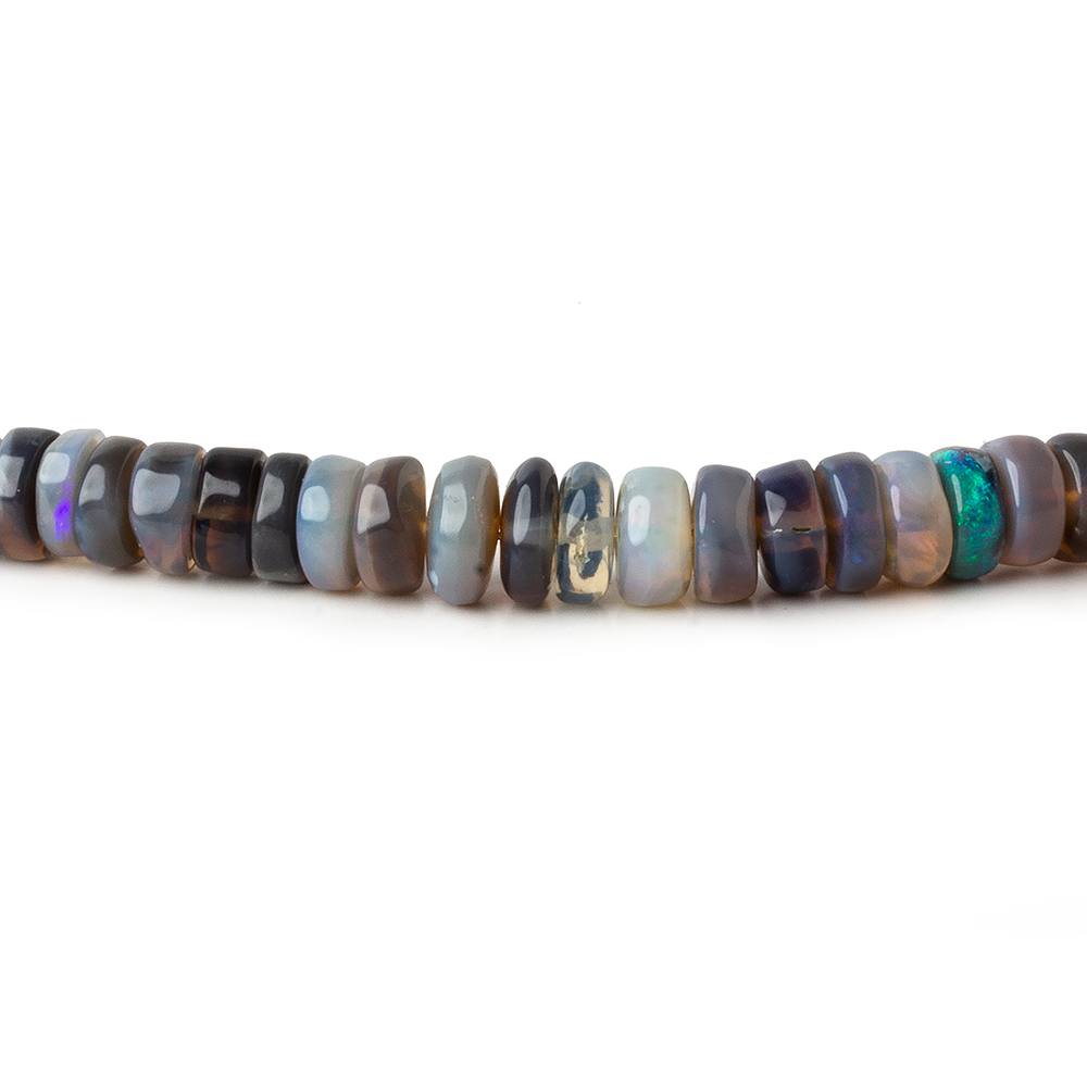 3.5-6.5mm Australian Opal plain rondelle beads 17 inch 204 pieces A grade (ONLINE ORDER ONLY)