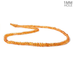 3.5-6mm Mandarin Garnet plain rondelle beads 18 inch 190 pieces 1mm large hole AA (ONLINE ORDER ONLY)