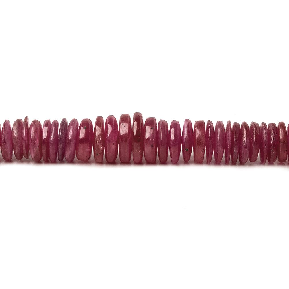 3.5-7mm Ruby plain heshi beads 17.5 inch 225 pieces (ONLINE ORDER ONLY)