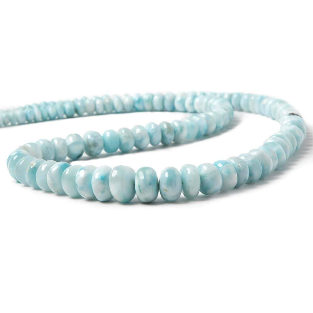 3.5-9.8mm Larimar plain rondelle beads 18 inches 119 pieces AA (ONLINE ORDER ONLY)