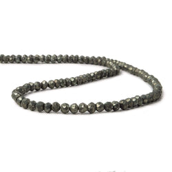 3.5 mm Matte Pyrite Faceted Rondelle 13.25 inch 139 beads
