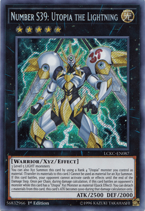 Number S39: Utopia the Lightning [LCKC-EN087] Secret Rare (ONLINE ORDER ONLY)