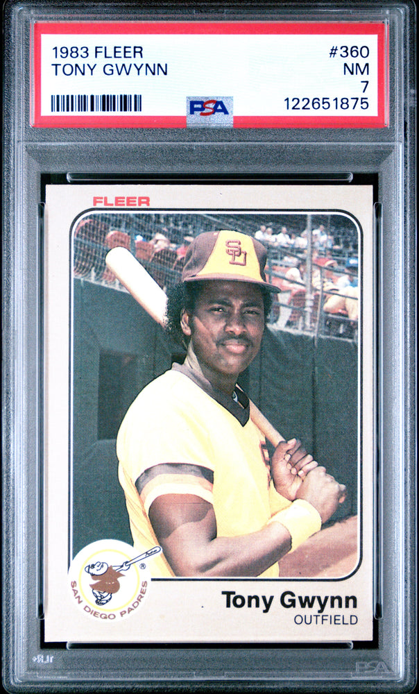 Graded 1983 Fleer Tony Gwynn #360 Rookie RC Baseball Card PSA 7 Near Mint (ONLINE ORDER ONLY)