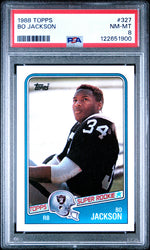Graded 1988 Topps Bo Jackson #327 Rookie RC Football Card PSA 8 Near Mint (ONLINE ORDER ONLY)