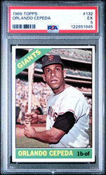 Graded 1966 Topps Orlando Cepeda #132 Baseball Card PSA 5 Excellent (ONLINE ORDER ONLY)