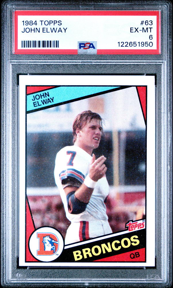 Graded 1984 Topps John Elway #63 Rookie RC Football Card PSA 6 Excellent (ONLINE ORDER ONLY)