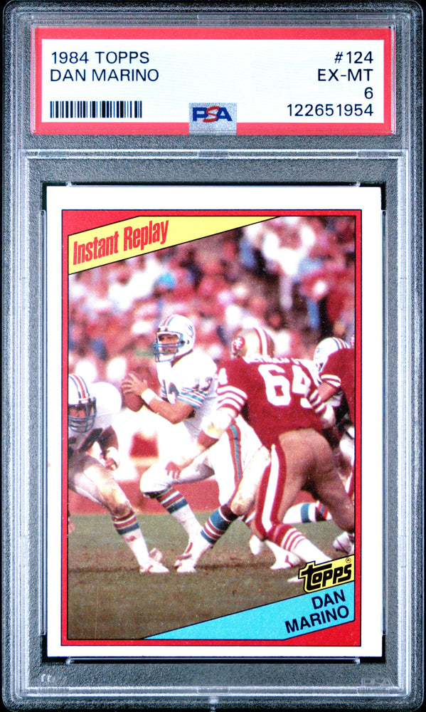 Graded 1984 Topps Dan Marino #124 Football Card PSA 6 Excellent (ONLINE ORDER ONLY)