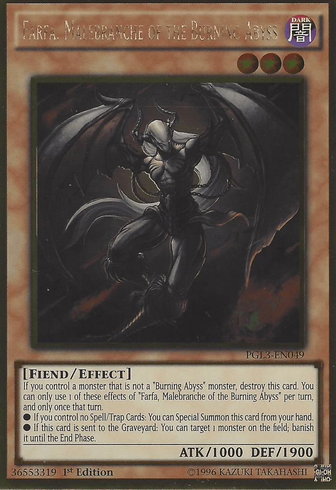 Farfa, Malebranche of the Burning Abyss [PGL3-EN049] Gold Rare (ONLINE ORDER ONLY)