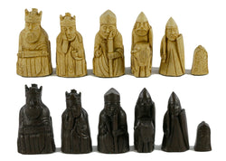 Chess Set - Isle of Lewis Resin Chessmen on Walnut/Maple Chess Board (ONLINE ORDER ONLY)