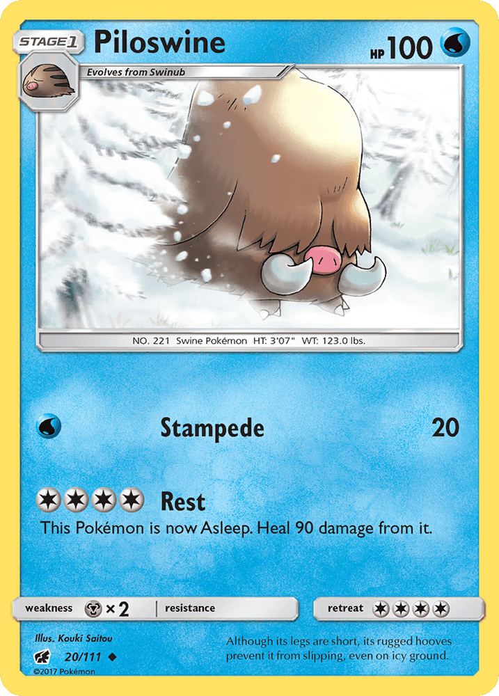 Piloswine (20/111) [Sun & Moon: Crimson Invasion] (Online Only)