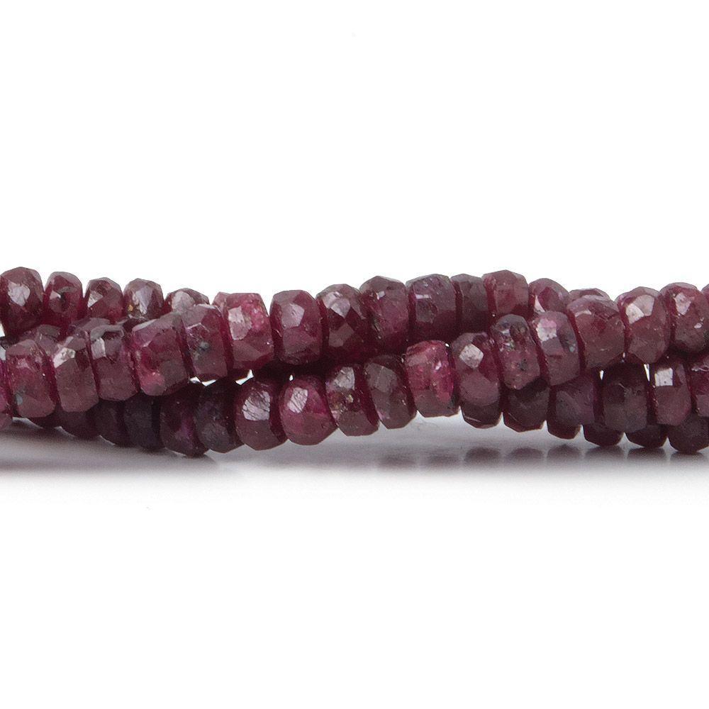 3mm Ruby Faceted Rondelle 15 inch 180 beads (ONLINE ORDER ONLY)