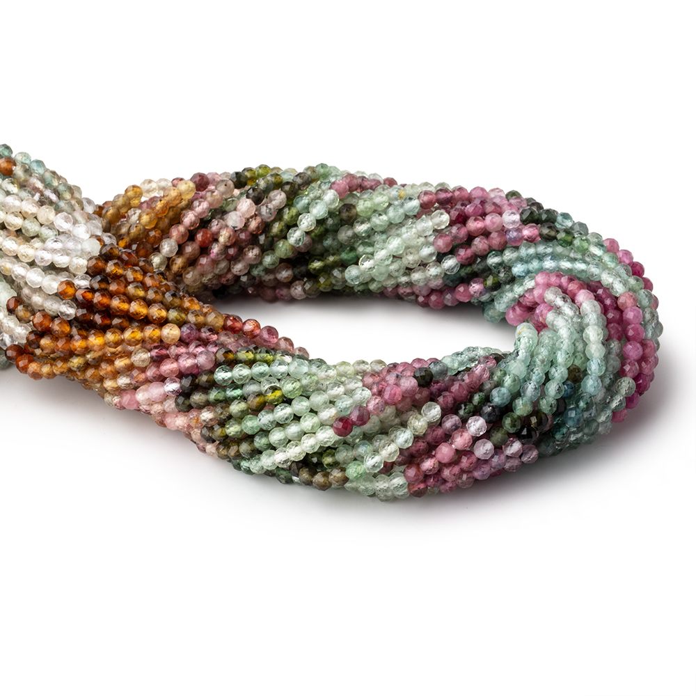 3.5mm Afghani Tourmaline Micro Faceted Round Beads 12.5 inch 100 pieces (ONLINE ORDER ONLY)