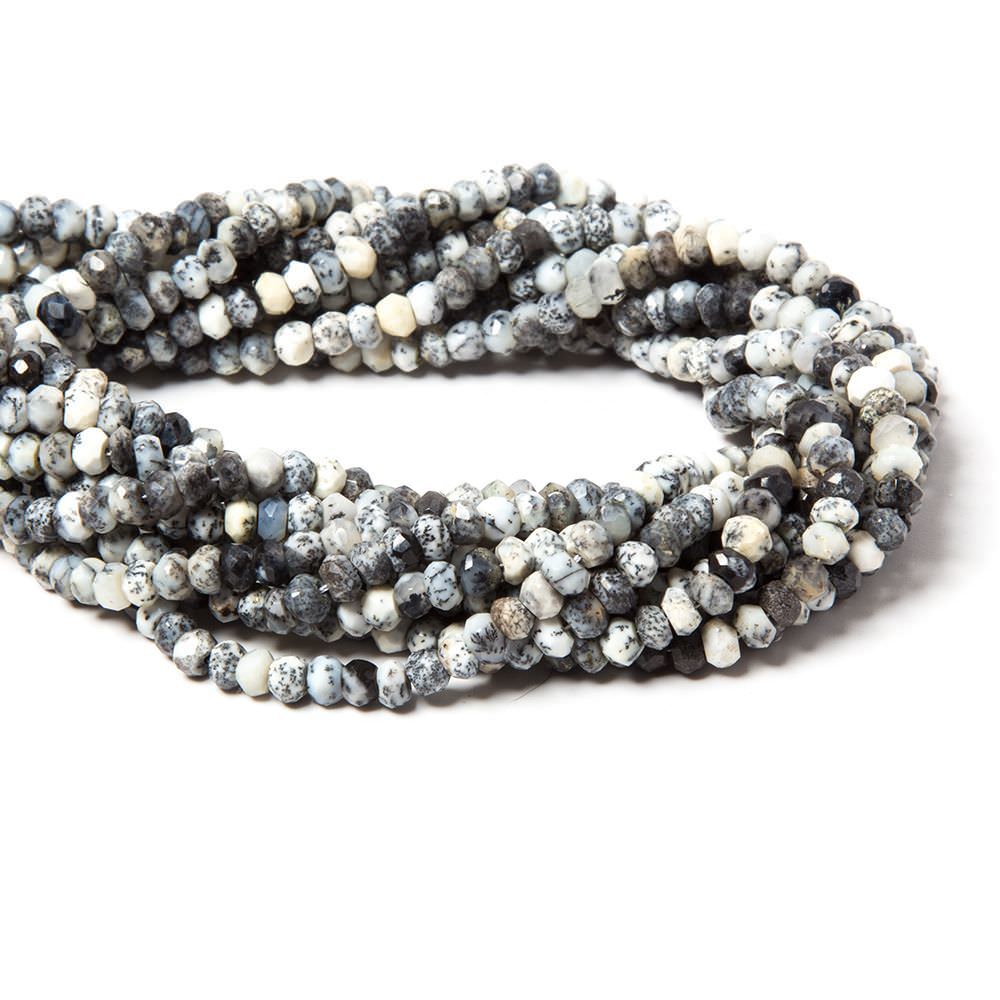 3.5mm Dendritic Opal faceted rondelles 13.5 inches 121 beads (ONLINE ORDER ONLY)