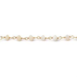 3.5mm Ethiopian Opal Micro Faceted Rondelles on Vermeil Chain