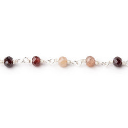 3.5mm Multi Gem Micro Faceted Rondelles on Silver Plated Chain (ONLINE ORDER ONLY)