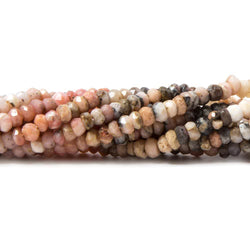 3.5mm Pink Peruvian Opal Beads Faceted Rondelle (ONLINE ORDER ONLY)