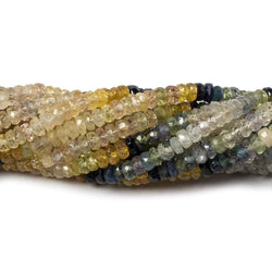 3.5mm Yellow and Blue Songia Sapphire rondelles 18 inch 230 beads A Grade (ONLINE ORDER ONLY)