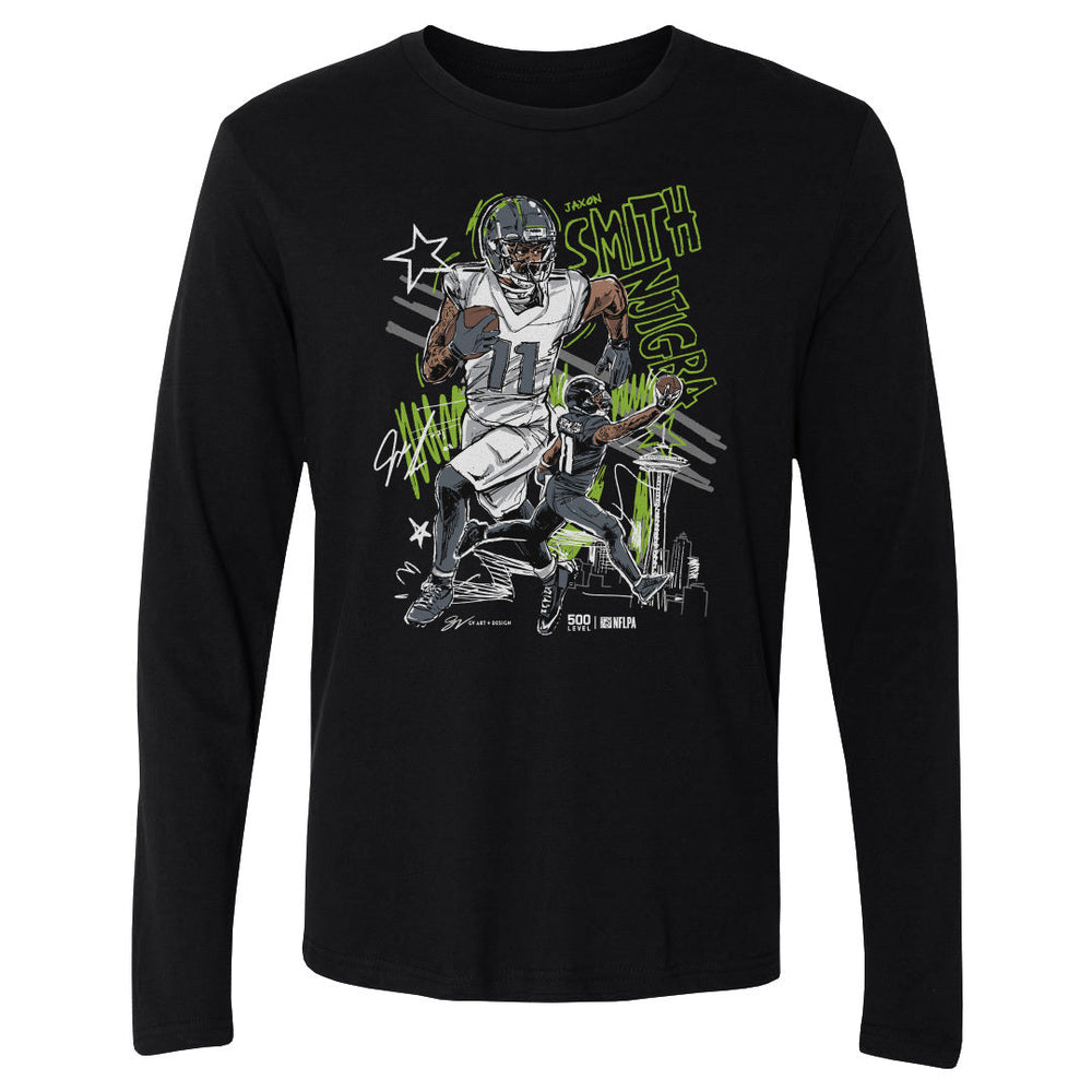 Jaxon Smith-Njigba Seattle Scribble WHT (ONLINE ORDER ONLY)
