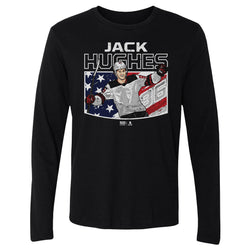 Jack Hughes New Jersey American Flag WHT (ONLINE ORDER ONLY)
