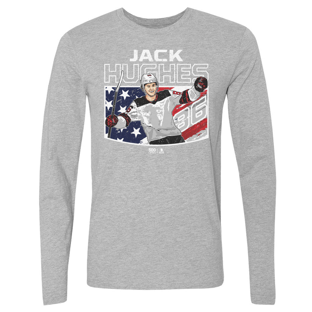 Jack Hughes New Jersey American Flag WHT (ONLINE ORDER ONLY)