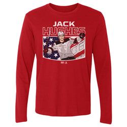 Jack Hughes New Jersey American Flag WHT (ONLINE ORDER ONLY)