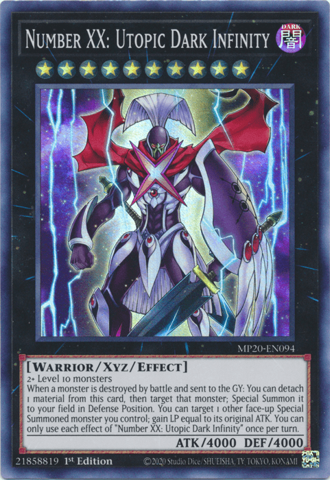 Number XX: Utopic Dark Infinity [MP20-EN094] Super Rare (ONLINE ORDER ONLY)