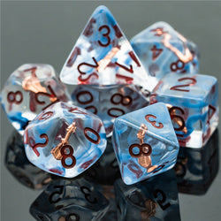 Bard (Violin) Clear Dice w/ Golden Violin 7-Dice Set Rpg (Online Only)