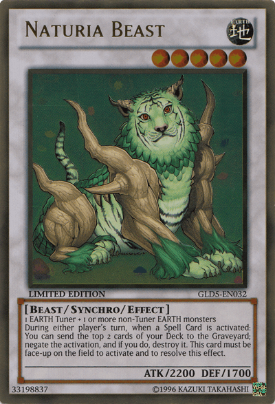 Naturia Beast [GLD5-EN032] Gold Rare (ONLINE ORDER ONLY)