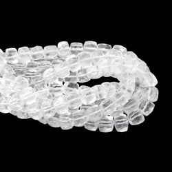 6-7mm Crystal Quartz Faceted Cubes 7.5 inch 27 Beads (ONLINE ORDER ONLY)