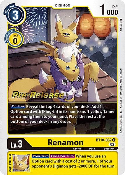 Renamon [BT10-032] [Xros Encounter Pre-Release Cards] (ONLINE ORDER ONLY)
