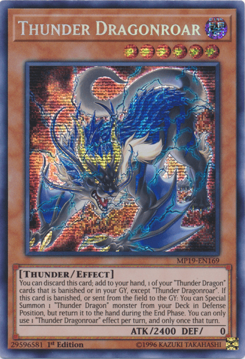 Thunder Dragonroar [MP19-EN169] Prismatic Secret Rare (ONLINE ORDER ONLY)