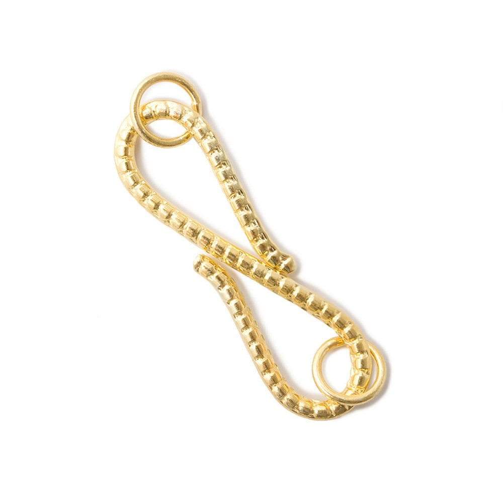 36mm Vermeil S Hook Pebble Design 1 piece (ONLINE ORDER ONLY)