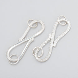 36x10mm Sterling Silver S Hook Ribbed Design 1 piece (ONLINE ORDER ONLY)
