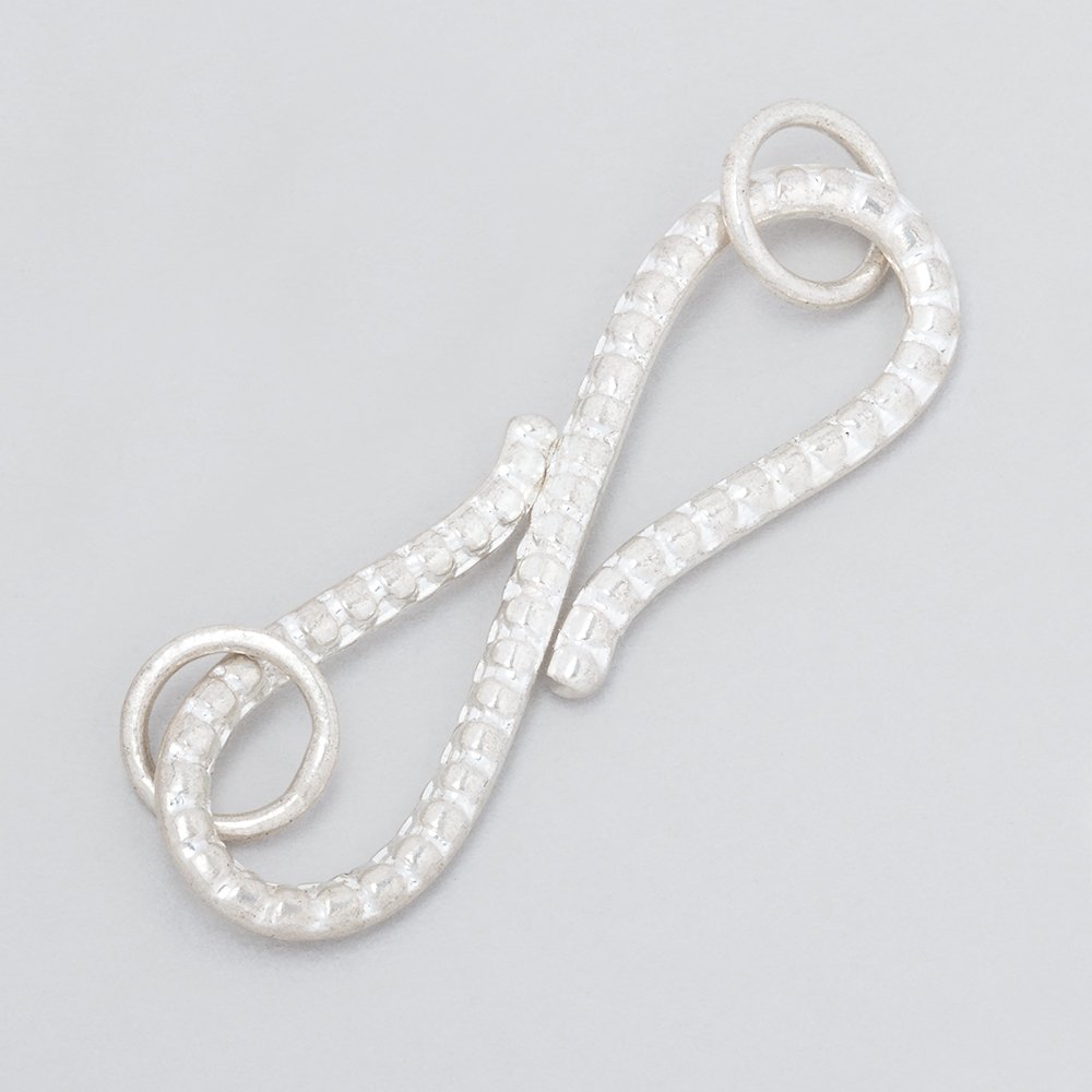 36x10mm Sterling Silver S Hook Ribbed Design 1 piece (ONLINE ORDER ONLY)
