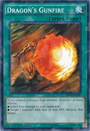 Dragon's Gunfire [BP03-EN141] Shatterfoil Rare (ONLINE ORDER ONLY)