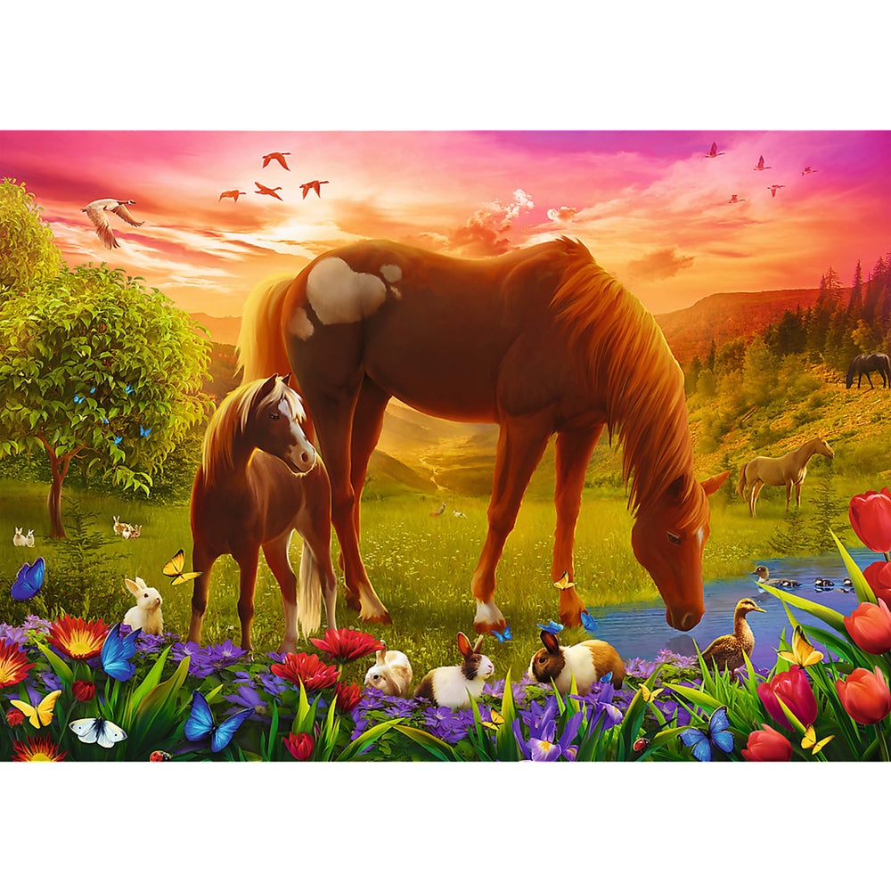 Trefl Red 500 Piece Jigsaw Puzzle - Family of Horses (ONLINE ORDER ONLY)