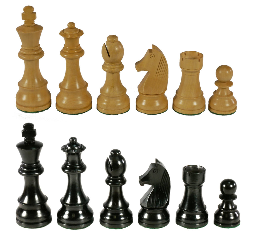 Chess Pieces - 3.75" Black/Boxwood, German Knight (ONLINE ORDER ONLY)