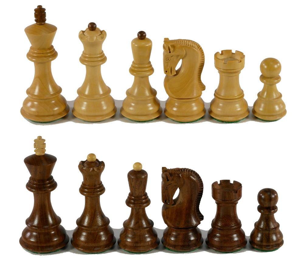 Chess Pieces - 3.75" Sheesham/Boxwood with Opposite Tops (Double Queens) (ONLINE ORDER ONLY)